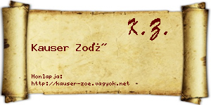 Kauser Zoé névjegykártya